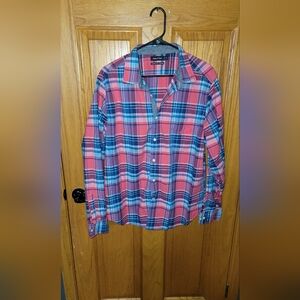 Nautica Red and Blue Plaid Casual Shirt